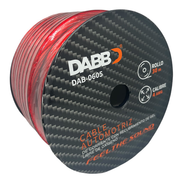 CABLE PARA CORRIENTE 4AWG ROJO 30M  DAB-0605