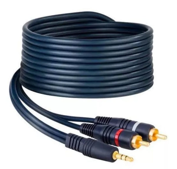 EXT. Ÿ" PLUG 3.5 ST A 2 PLUG RCA REFORZADA  081-125