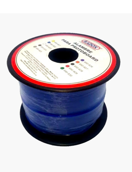 CARRETE (100M)ALAMBRE P/PROTOBOARD AZUL  690-822