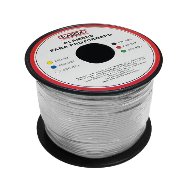 CARRETE (100M)ALAMBRE P/PROTOBOARD BLANCO  690-823