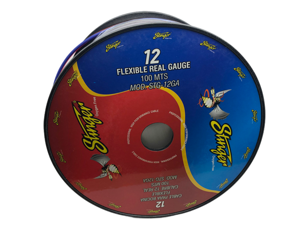 ROLLO DE CABLE PARA BOCINA CALIBRE 12 MARCA STINGER 100 METROS  STG-12GA